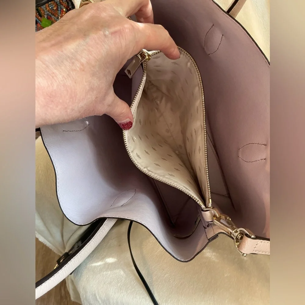 Kate Spade Eva Medium Blush Leather Satchel Nude Pink
